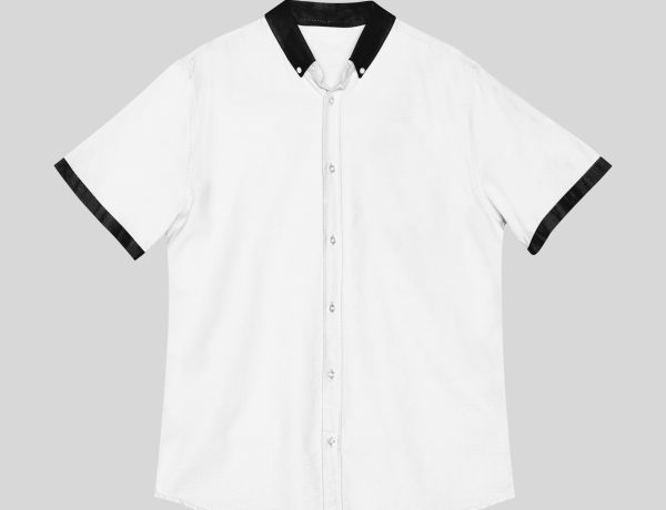 Men’s white short sleeve shirt casual apparel